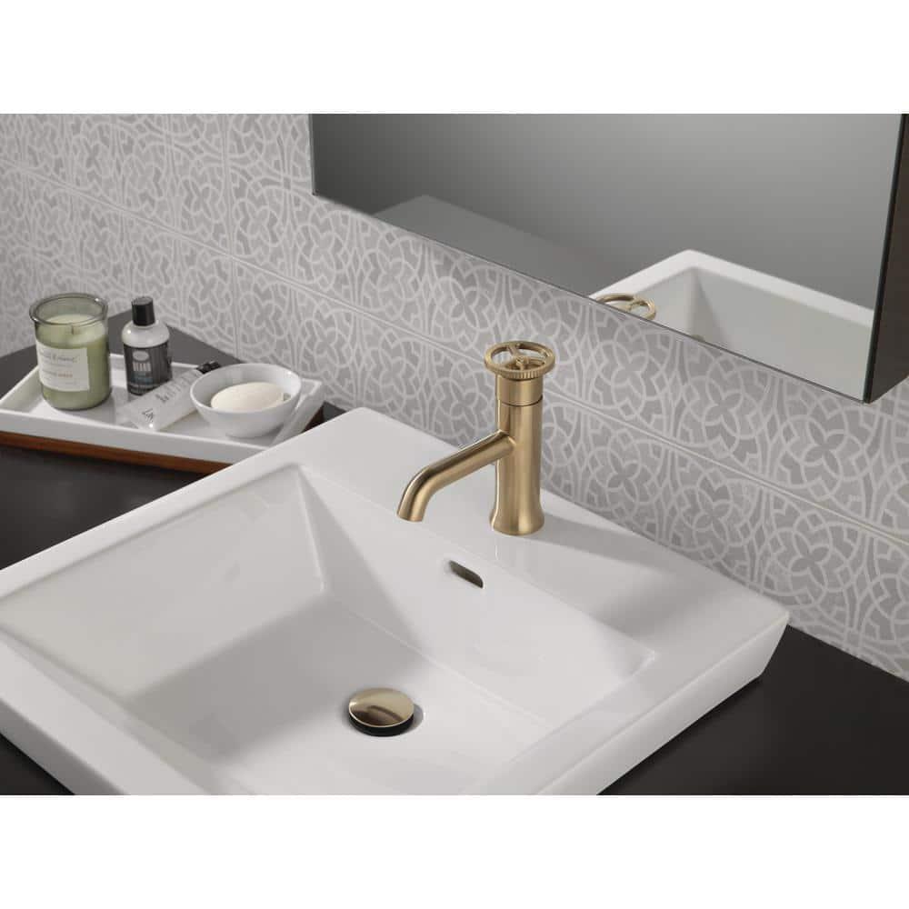 Trinsic Single Hole Bathroom Faucet with Wheel Handle, Single Handle Bathroom Sink Faucet
