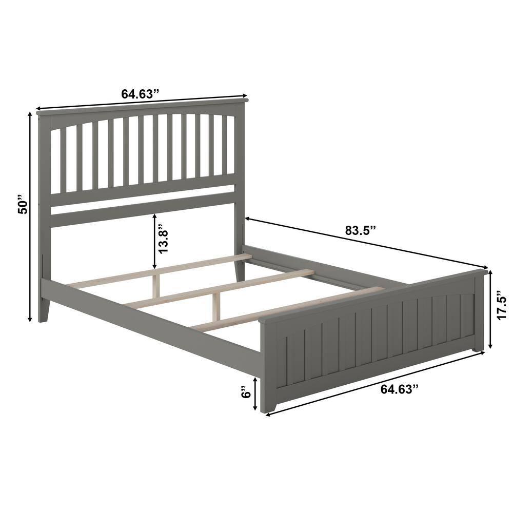 Mission Low Profile Solid Wood Platform Bed with Matching Footboard