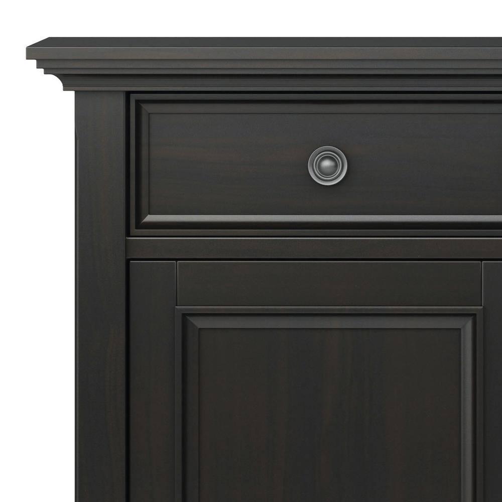 Simpli Home Amherst 36"W Solid Wood 2-Shelf Entryway Storage Cabinet with 2 Drawers and Adjustable Shelves