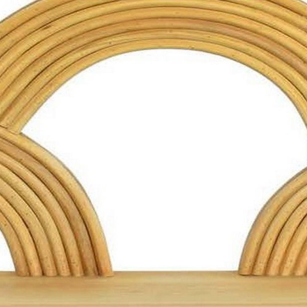 Dadi 27 Inch Wall Decoration Shelf, 3 Layered Semi Circle Design, Brown