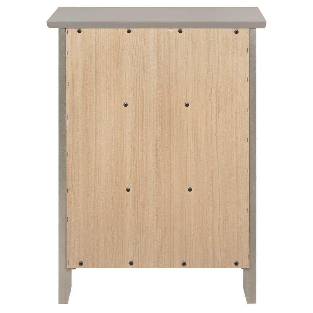 Passion Furniture Daniel 3-Drawer Silver Champagne Nightstand (25 in. H x 19 in. W x 15 in. D)