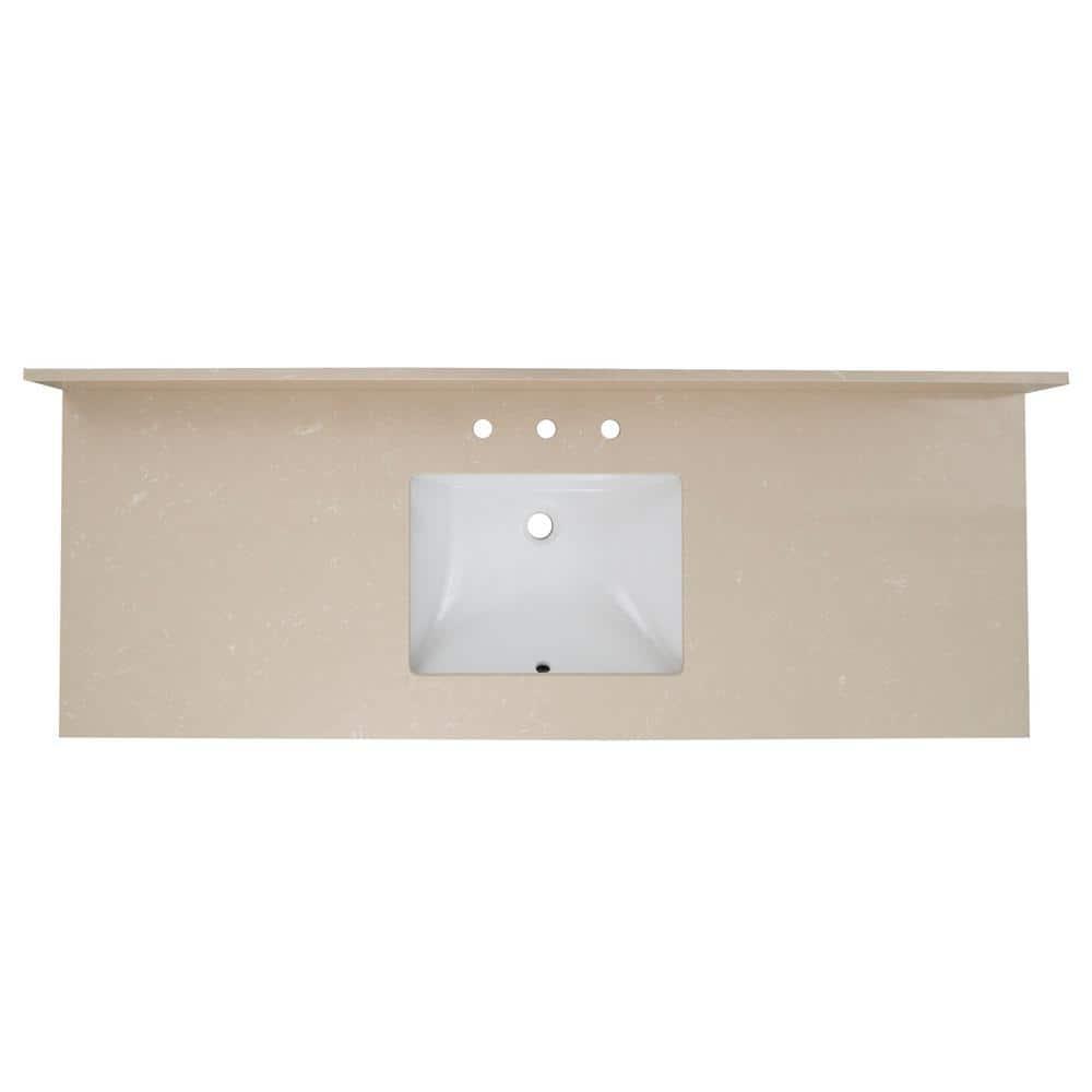MSI 61 in. W x 22 in. D Bathroom Vanity Top with Single Sink