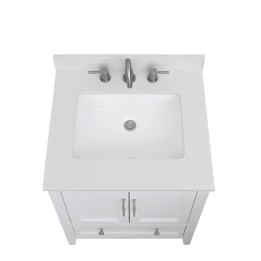 25'' Quartz Single Bathroom Vanity Top with Sink