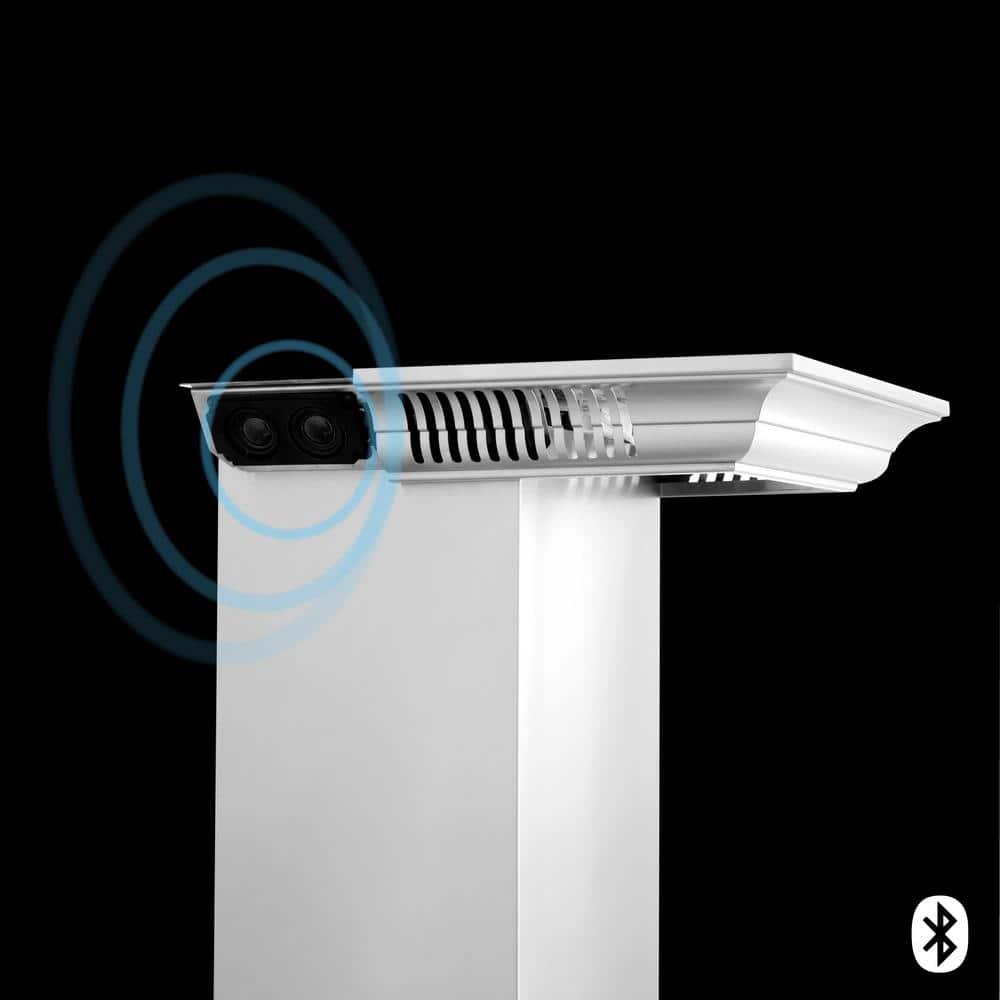 ZLINE 48 in. ZLINE CrownSound™Ducted Vent Wall Mount Range Hood in Stainless Steel W/ Bluetooth Speakers (KL2CRN-BT-48)