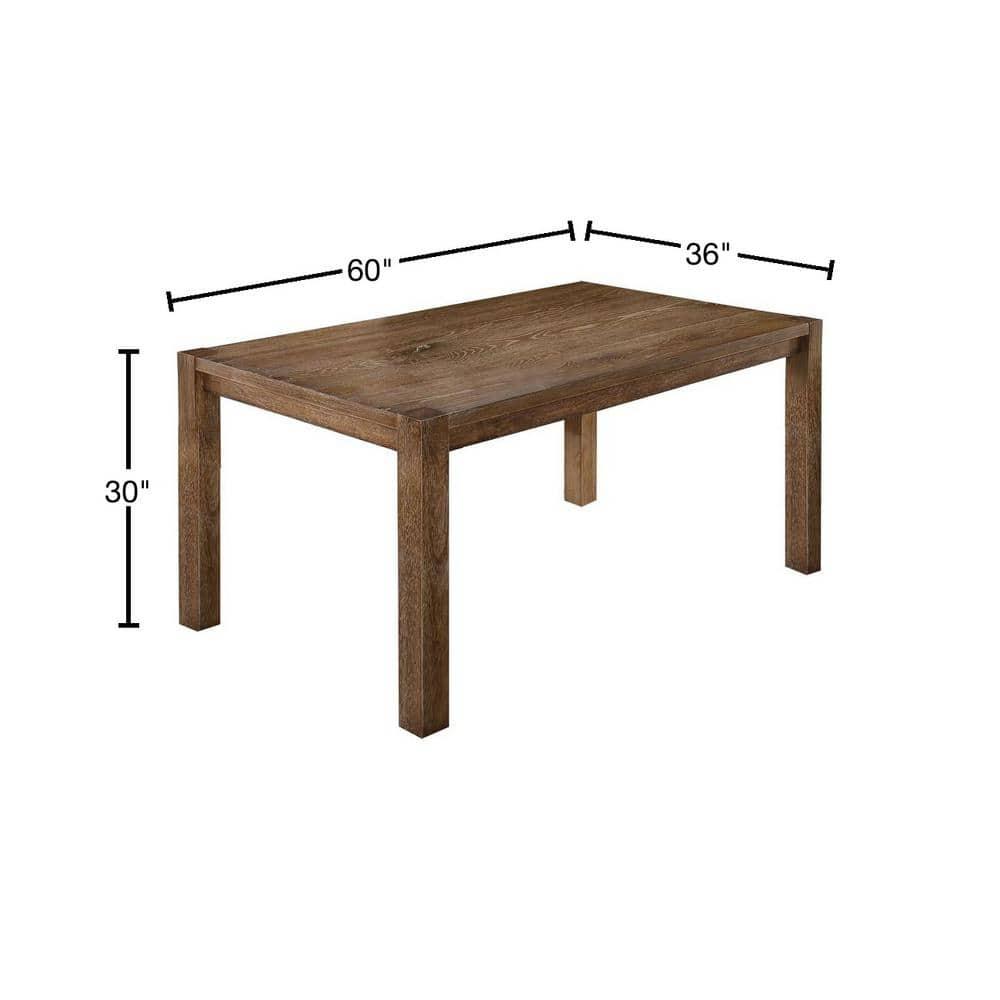 Best Master Furniture Janet 60" Rectangular Dining Table, Natural Wood