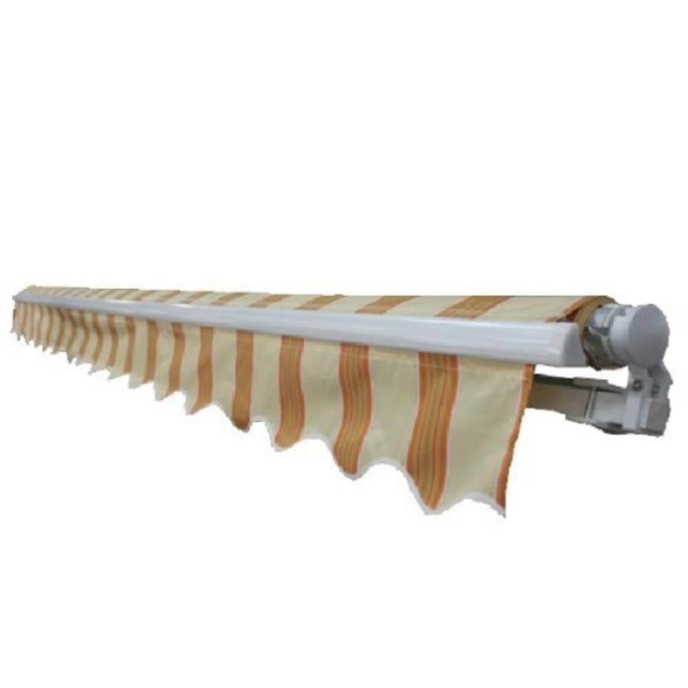 ALEKO 8' x 6.5' Multi Striped Yellow Retractable Patio Awning