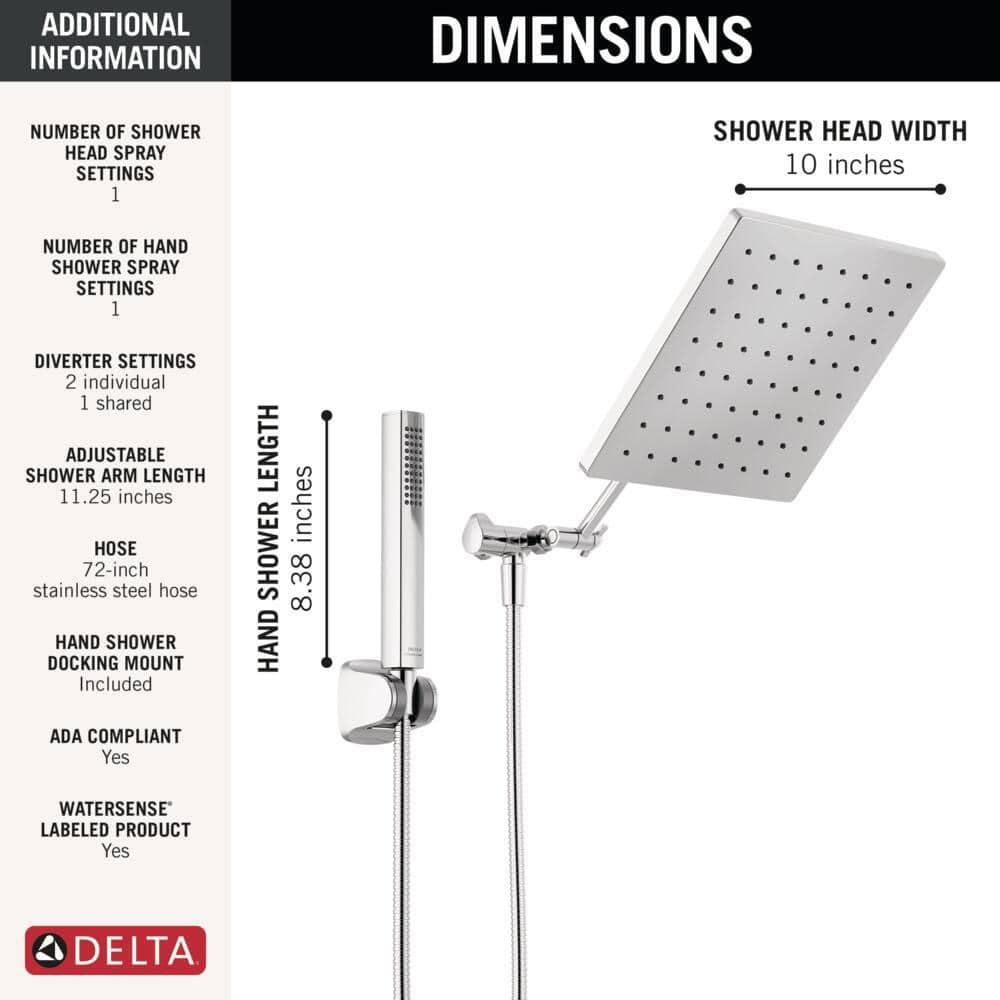 10-inch Raincan Shower Head and Hand Held Shower Combo, Rainfall Shower Head and Hand Shower