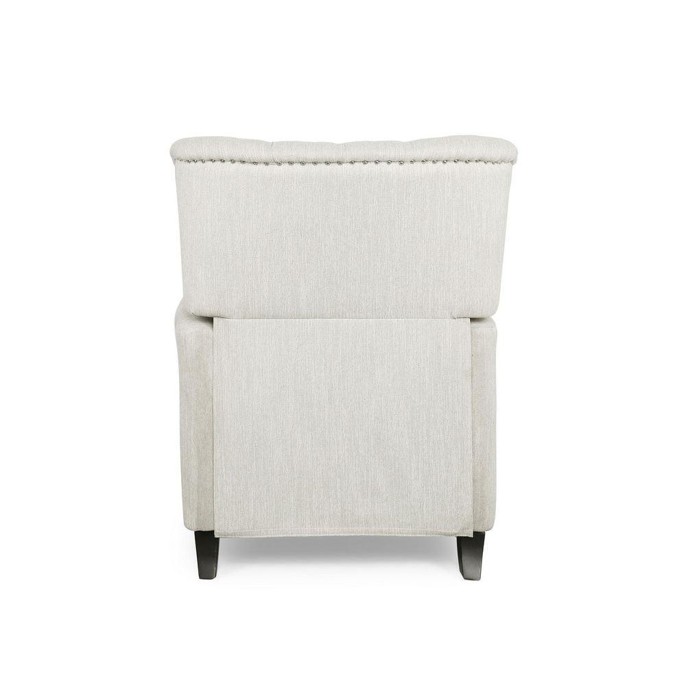 Noble House Torrens Fabric Tufted Recliner, Beige and Dark Brown