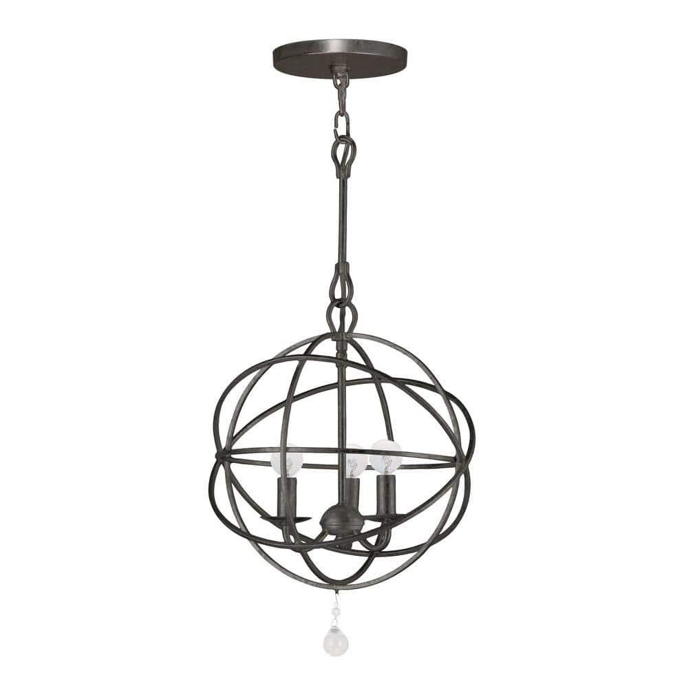 Crystorama Lighting - Three Light Mini Chandelier - Mini Chandelier - Solaris -