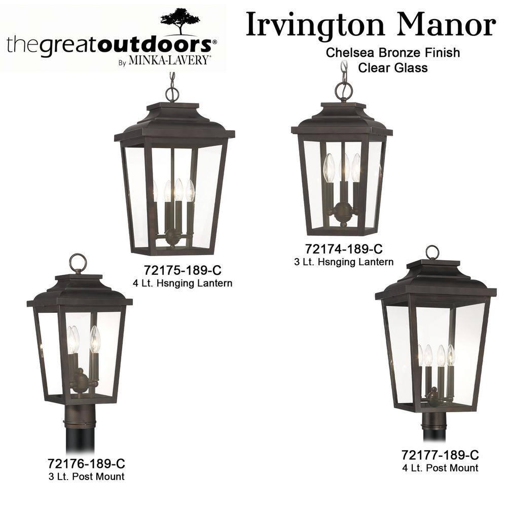 Minka Lavery - Irvington Manor - 3 Light Outdoor Pendant-15.5 Inches Tall and