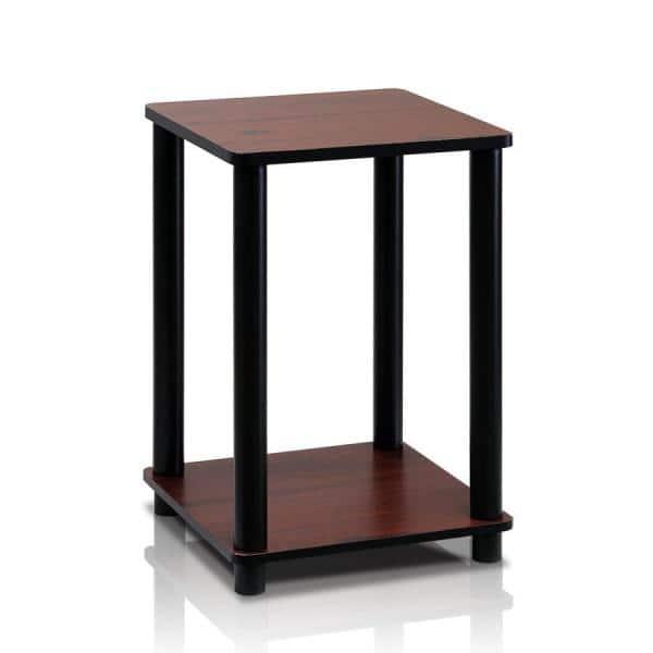 Furinno Turn-N-Tube Haydn Engineered Wood End Table in Dark Cherry/Black