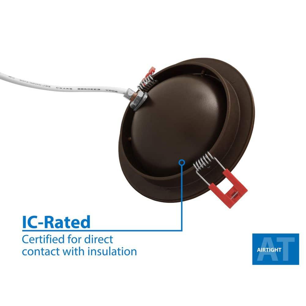 DGF43 4'' Selectable Color Temperature Dimmable Air-Tight IC Rated LED Canless Recessed Lighting Kit