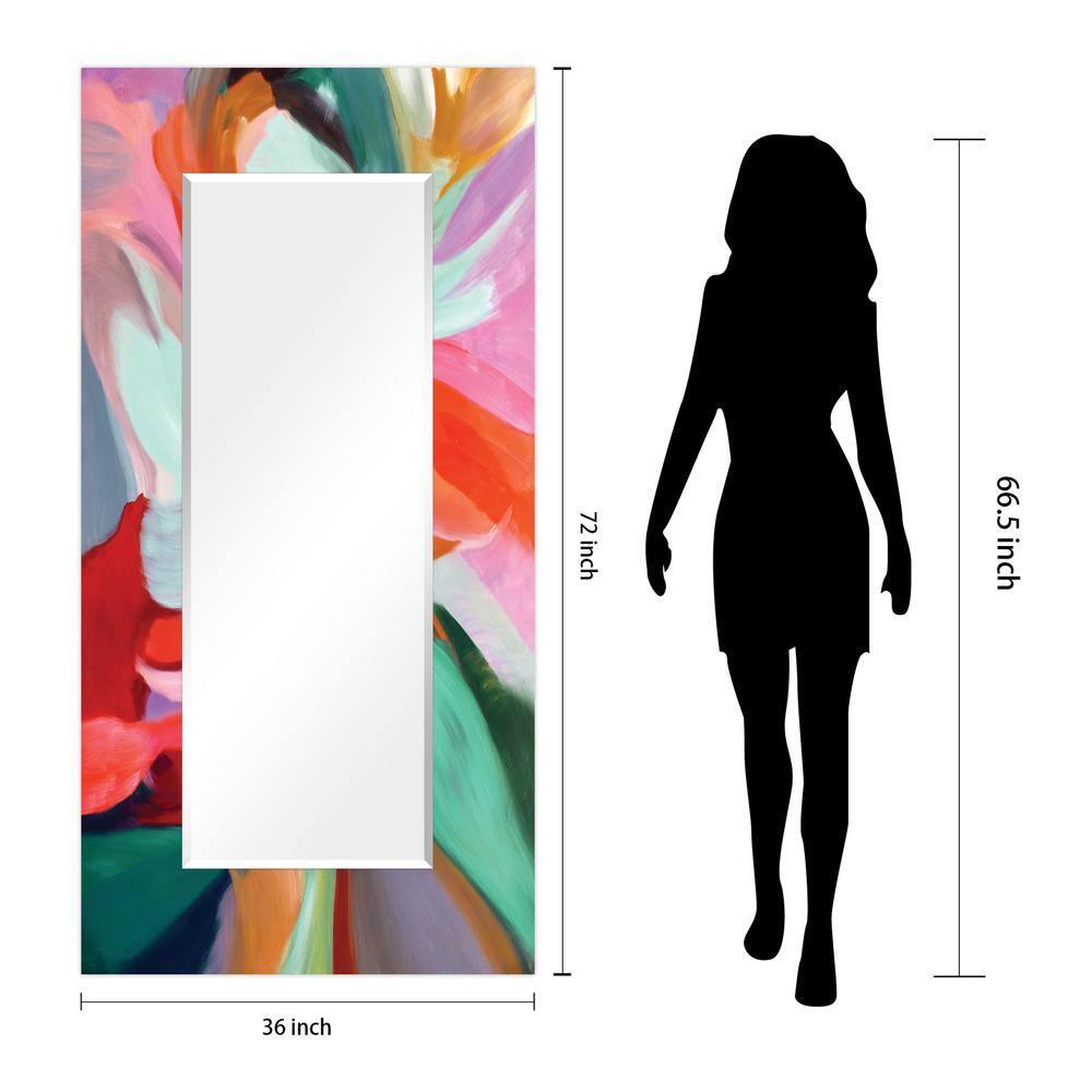 Empire Art Direct Integrity of Chaos Rectangular Beveled Mirror on Free Floating Reverse Printed Tempered Art Glass, 72" x 36" x 0.4", Ready to Hang