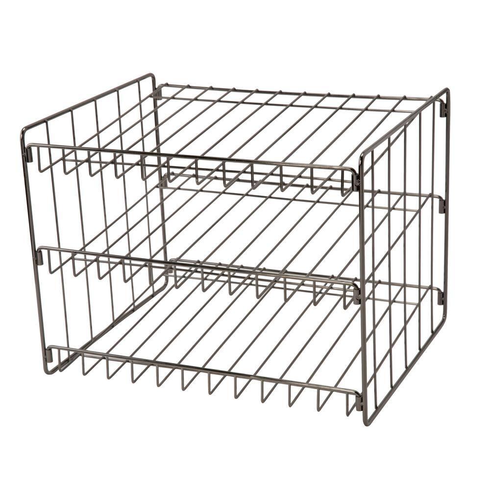 Collections Etc 3-Tier Black Finish Steel Can Storage & Organizer Rack 14.5 X 11.5 X 11