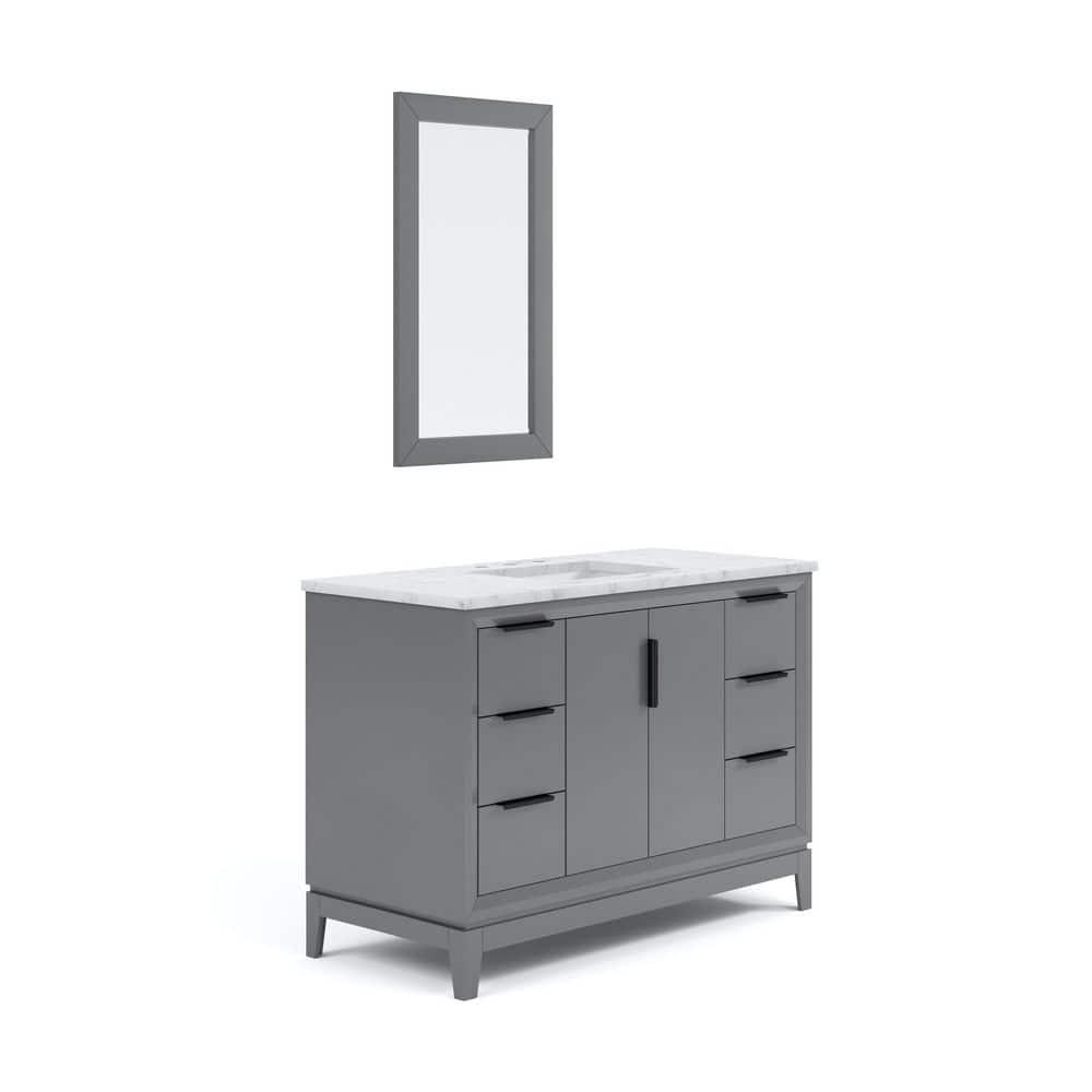 Water Creation Elizabeth 48" Wood Single Bathroom Vanity in Cashmere Gray/Bronze