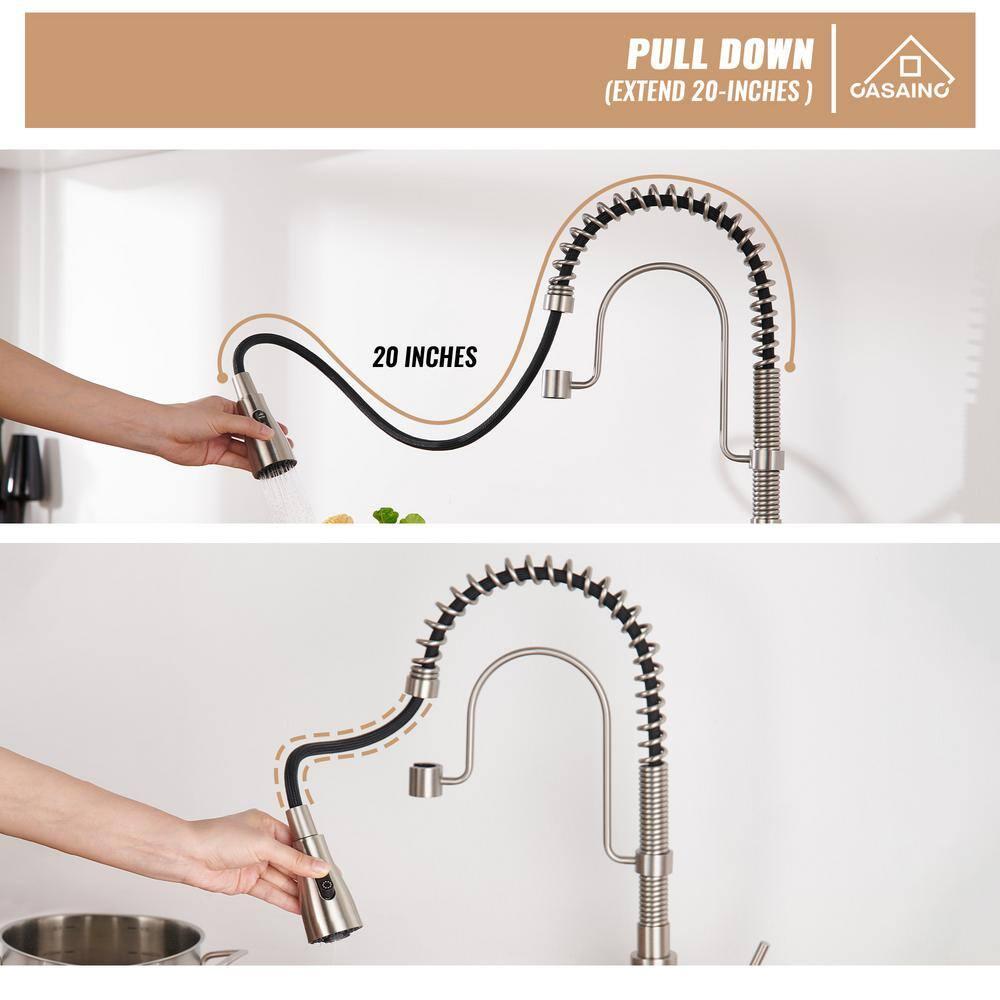 CASAINC Single Bowl White Fireclay Farmhouse Kitchen Sink With Faucet Included