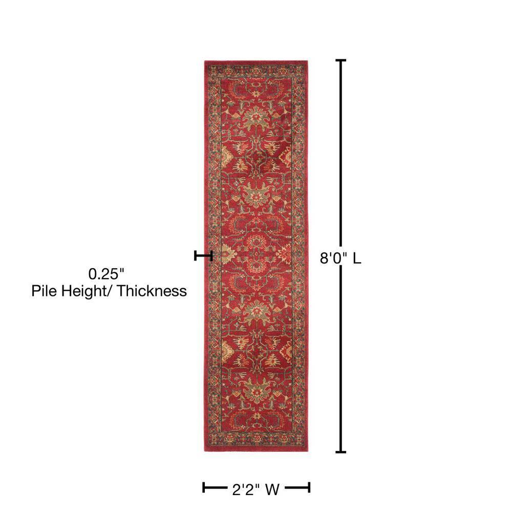 Mahal MAH693 Power Loomed Indoor Runner Rug - Red/Navy - 2'2"x8' - Safavieh