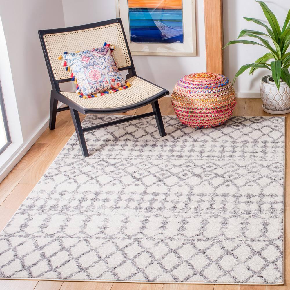 Tulum TUL657 Power Loomed Area Rug - Ivory/Grey - 8'9"x11'9" - Safavieh.