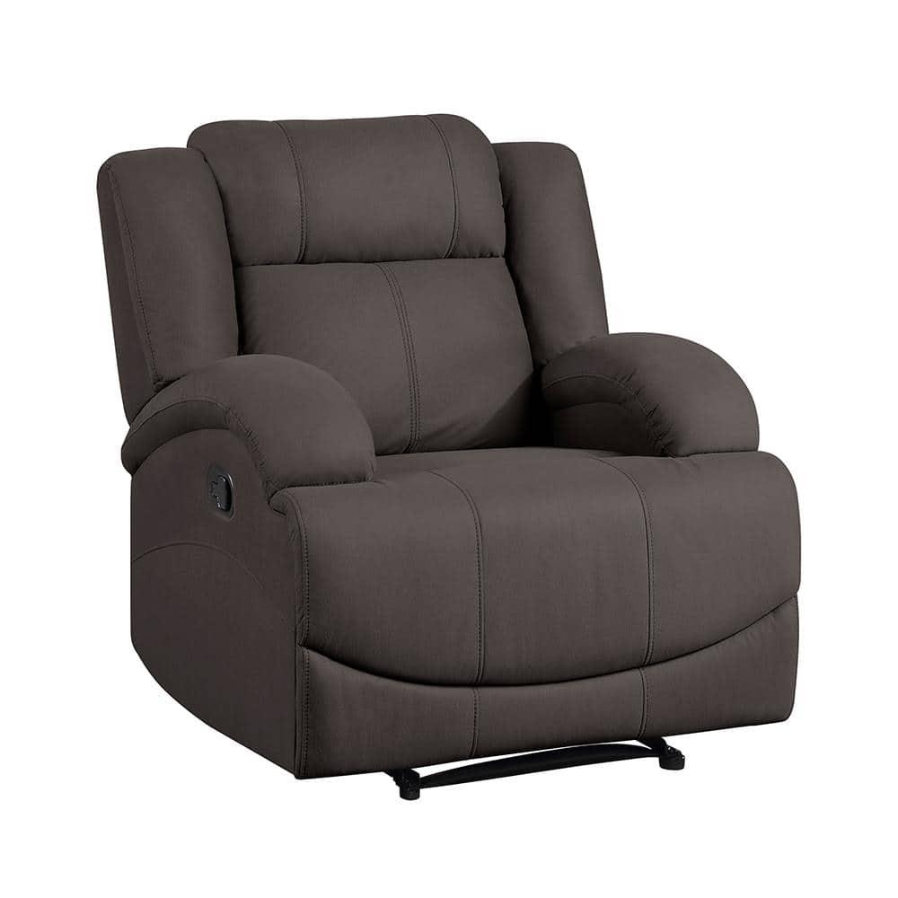 Lexicon Camryn Traditional Wood and Microfiber Reclining Chair in Chocolate
