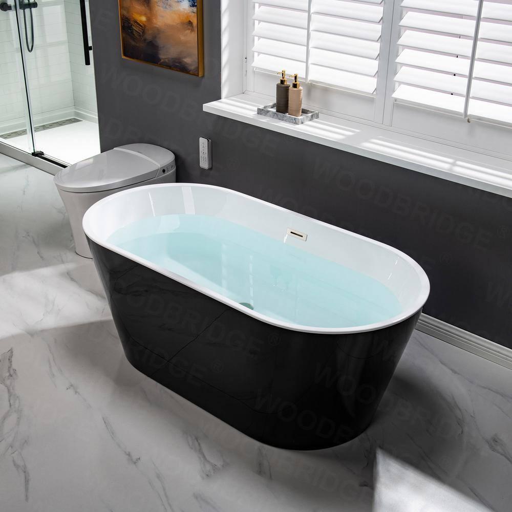59'' x 29.5'' Freestanding Soaking Acrylic Bathtub
