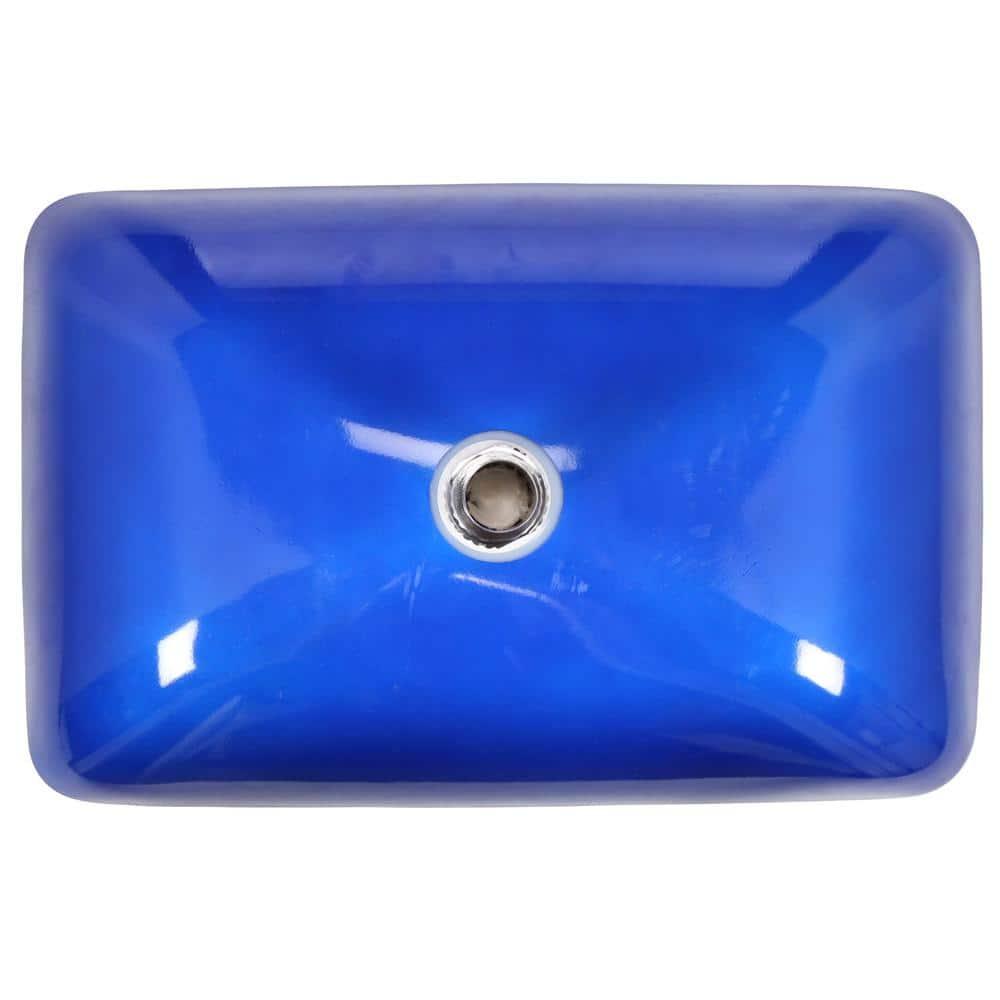 Galaxy Glass Rectangular Vessel Bathroom Sink