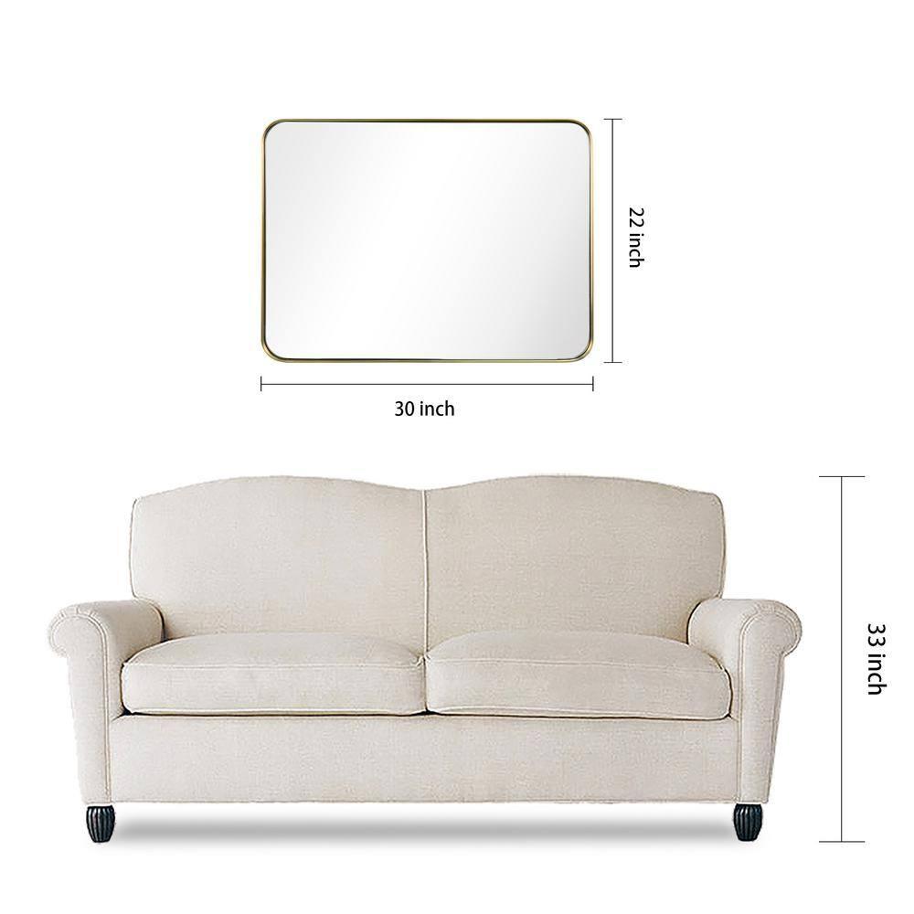 Empire Art Direct Ultra Brushed Gold Stainless Steel Frame Rectangle Wall Mirror, 22" x 30" x 2", Ready to Hang