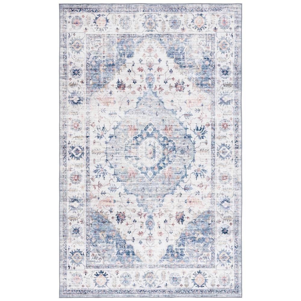 Arizona ARZ517 Power Loomed Machine Washable Area Rug - Light Blue/Ivory - 4'x6' - Safavieh.