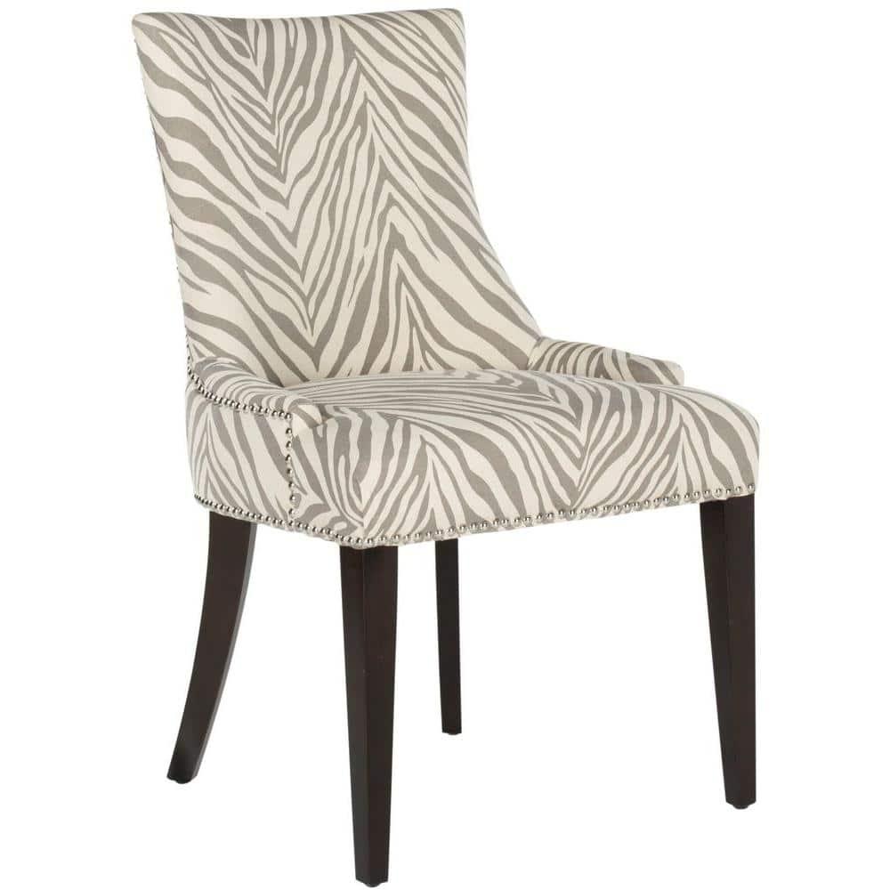 SAFAVIEH Becca 19''H Zebra Dining Chairs Ivory / Grey