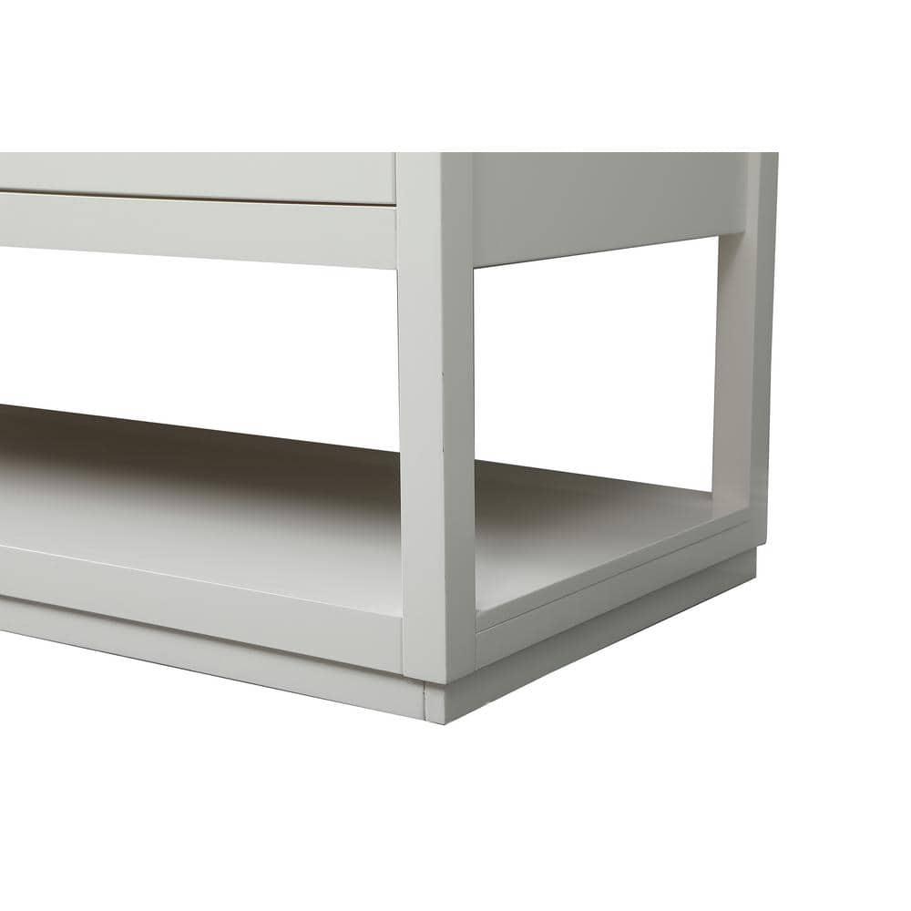 Elegant Decor Larkin 60" Solid Wood MDF Single Bathroom Vanity in White Finish