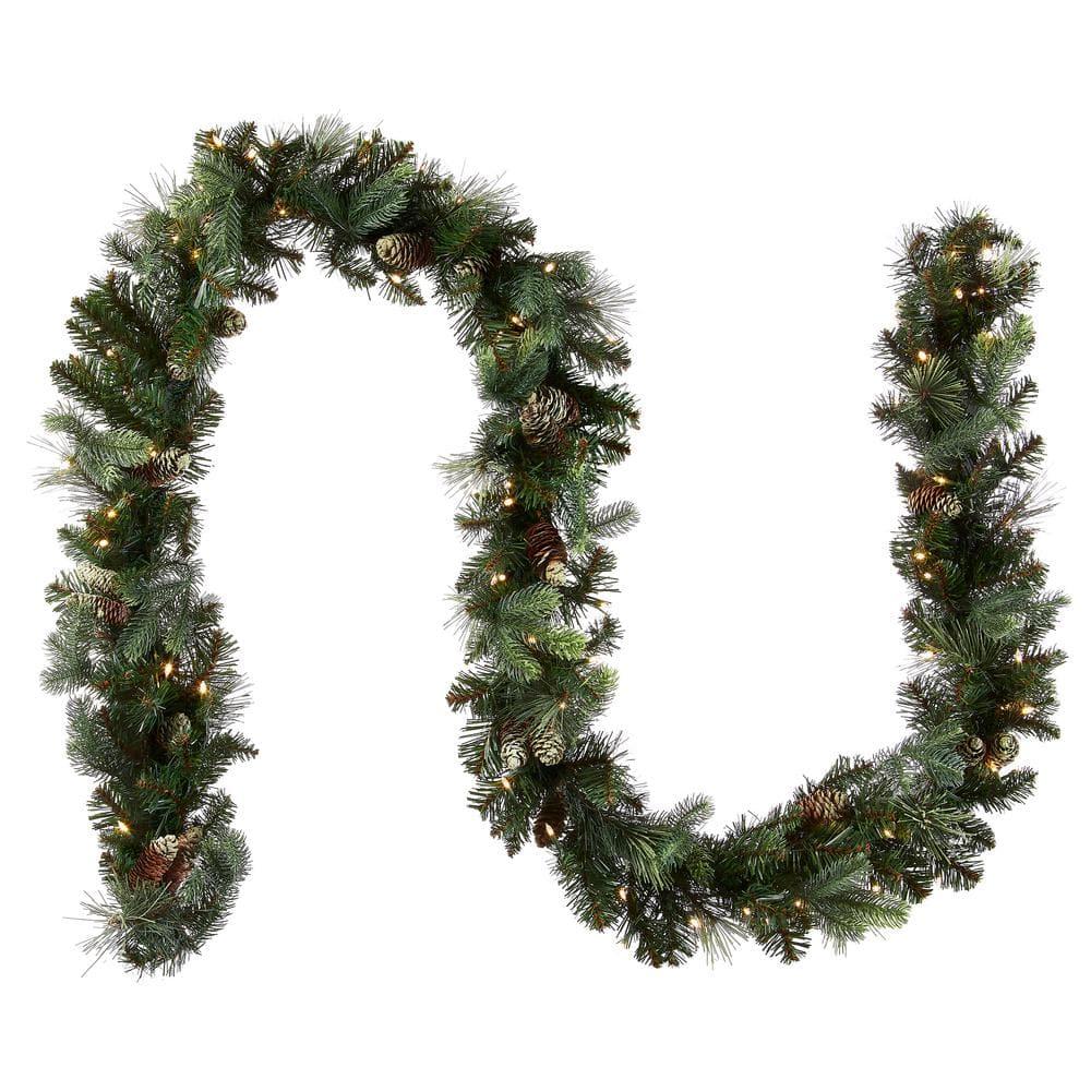 9ft. Carolina Pine Garland with Clear Lights