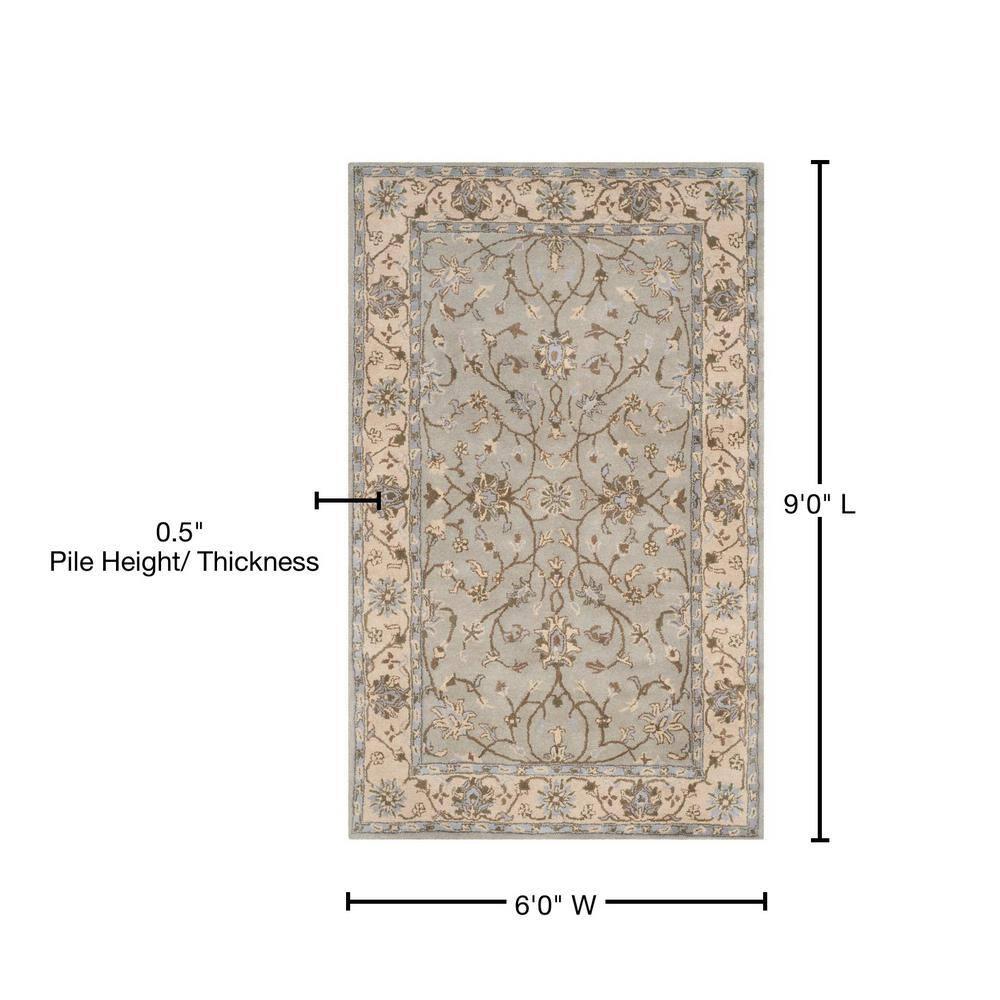 Heritage HG862 Hand Tufted Area Rug - Beige/Grey - 6'x9' - Safavieh.