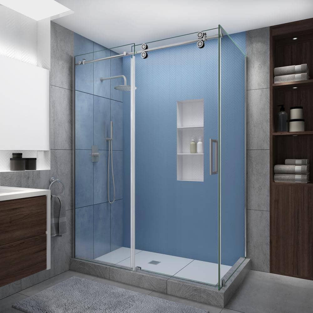 Aston Langham XL 48" - 52" W x 34" D x 80" H Frameless Rectangle Sliding Shower Enclosure SEN979EZ.UC-SS-523480-R
