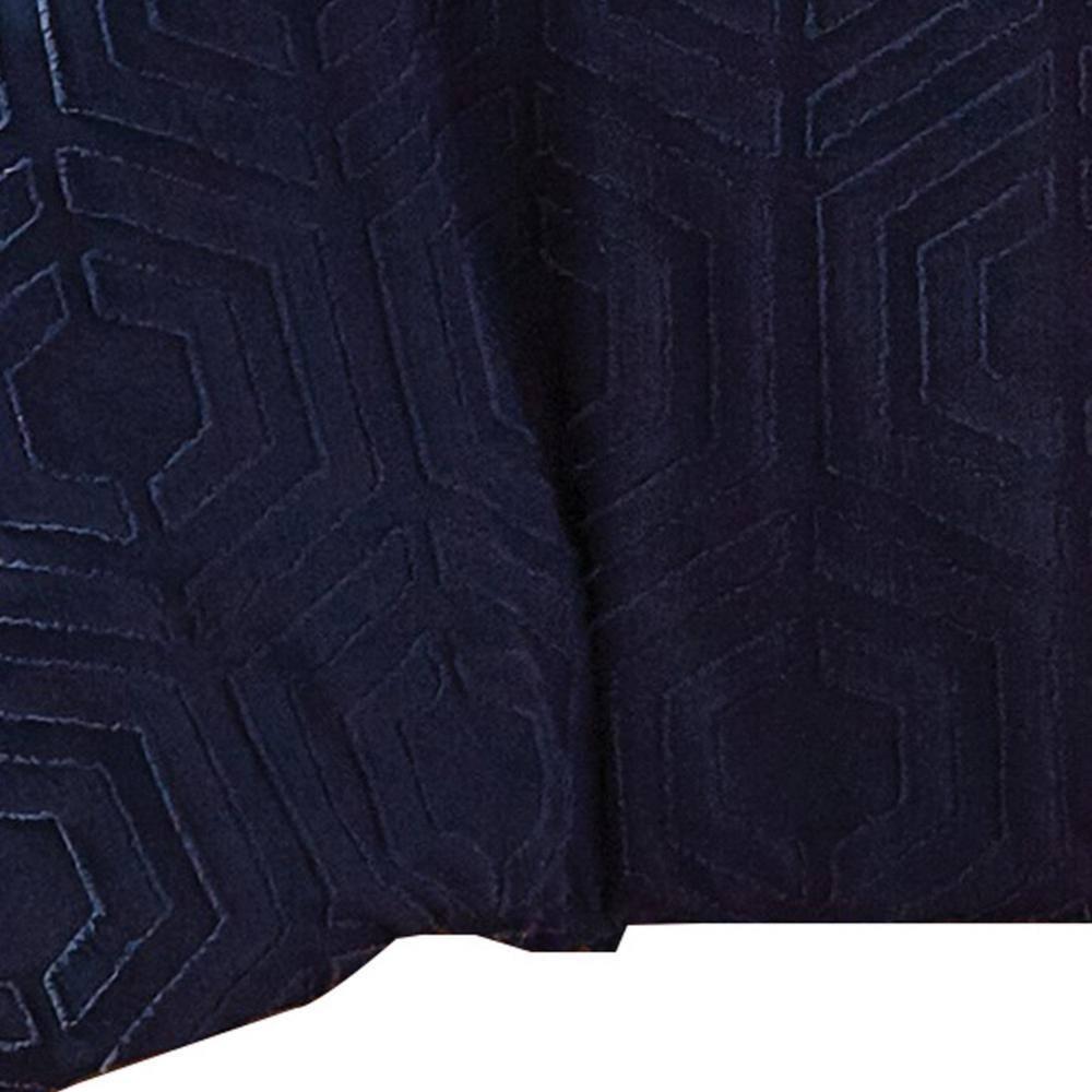 Jose 3 Piece Queen Size Comforter Set - Matching Shams - Jacquard Navy Blue