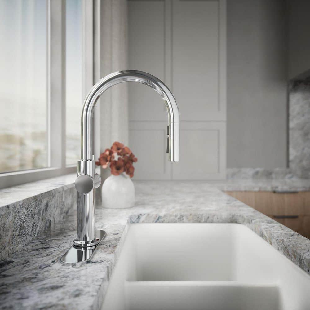 Crue Touchless Pull-Down Kitchen Sink Faucet with Three-Function Sprayhead