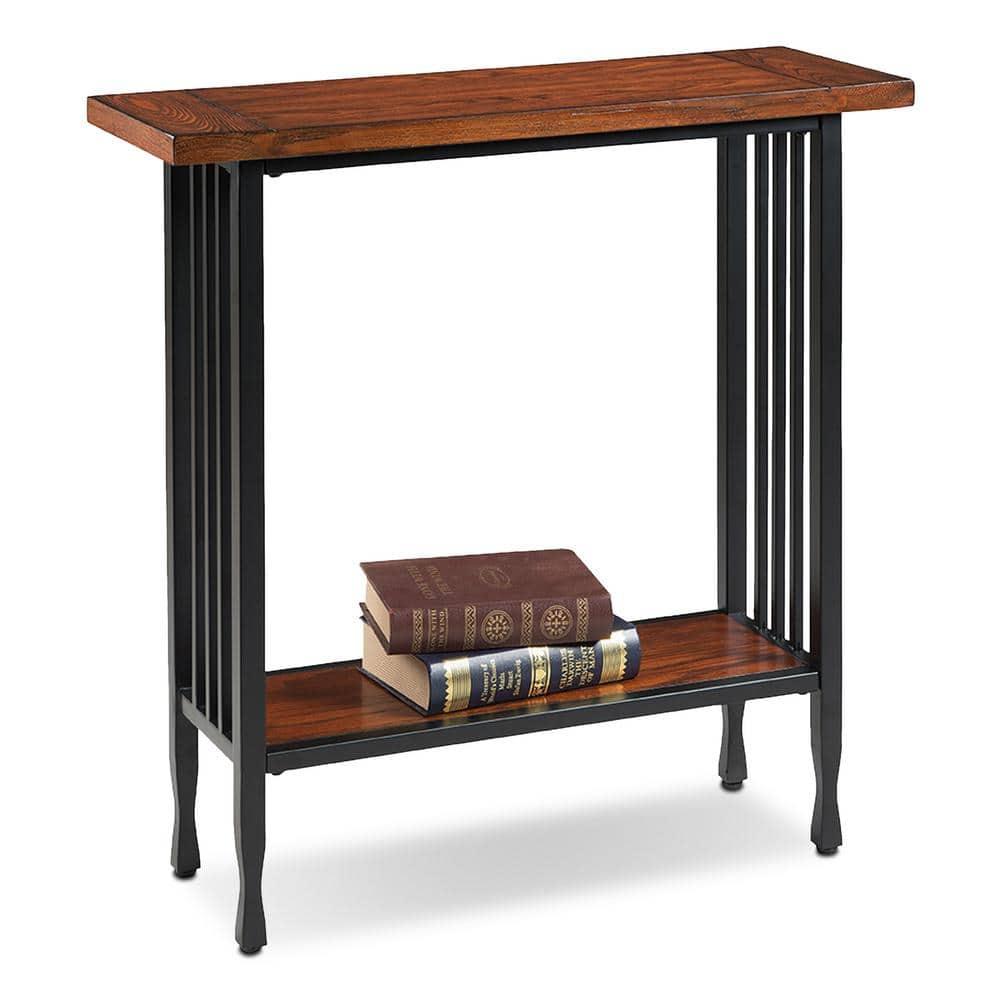 Leick Home Ironcraft Hall Stand - Mission Oak: Entryway Table with Shelf, CARB Certified, Wood Frame