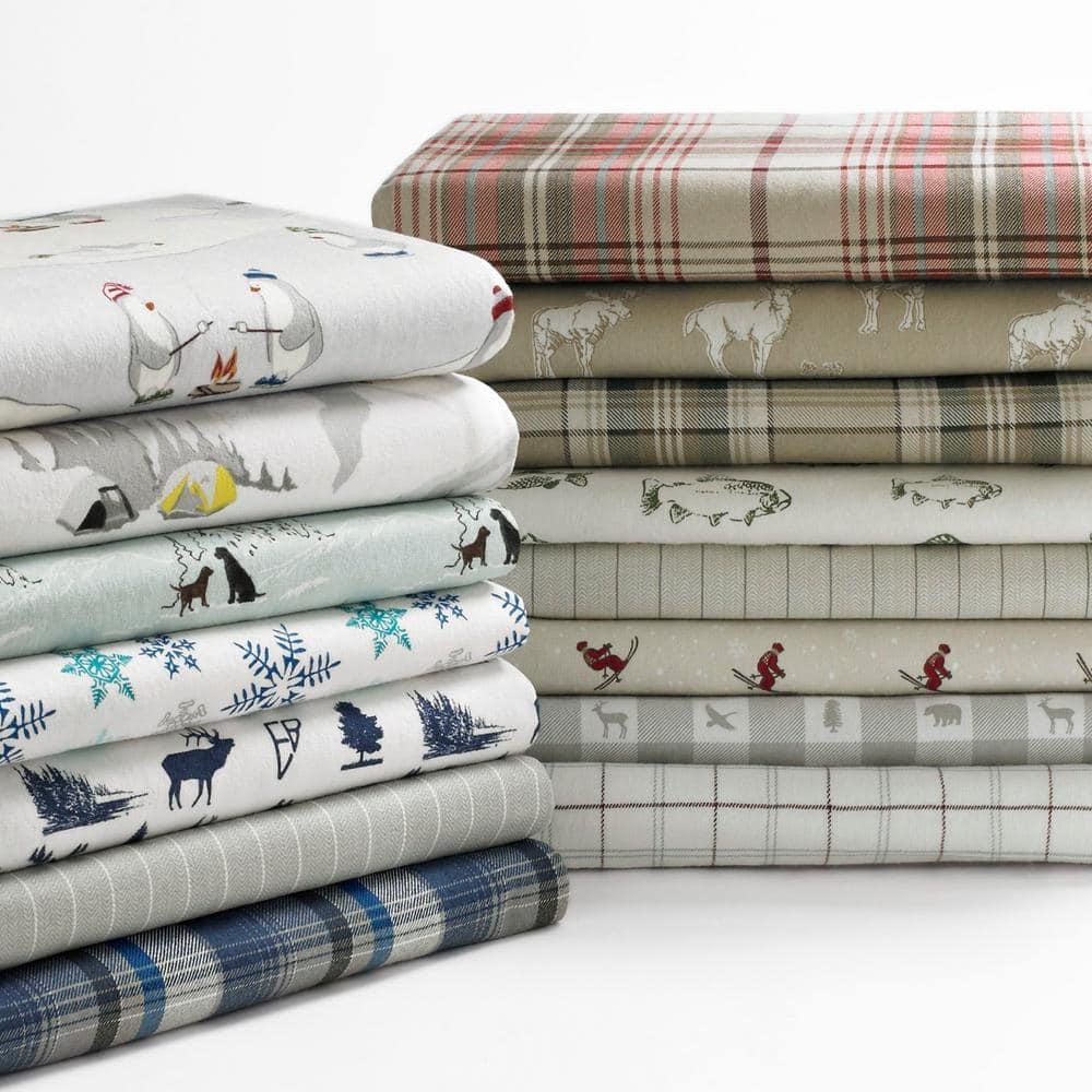 Full Patterned Flannel Sheet Set Tan - Eddie Bauer