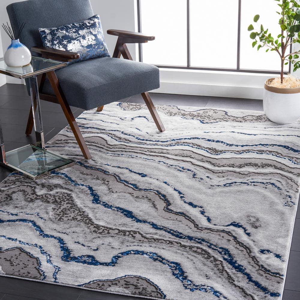 Swindle Abstract Gray/Blue Area Rug