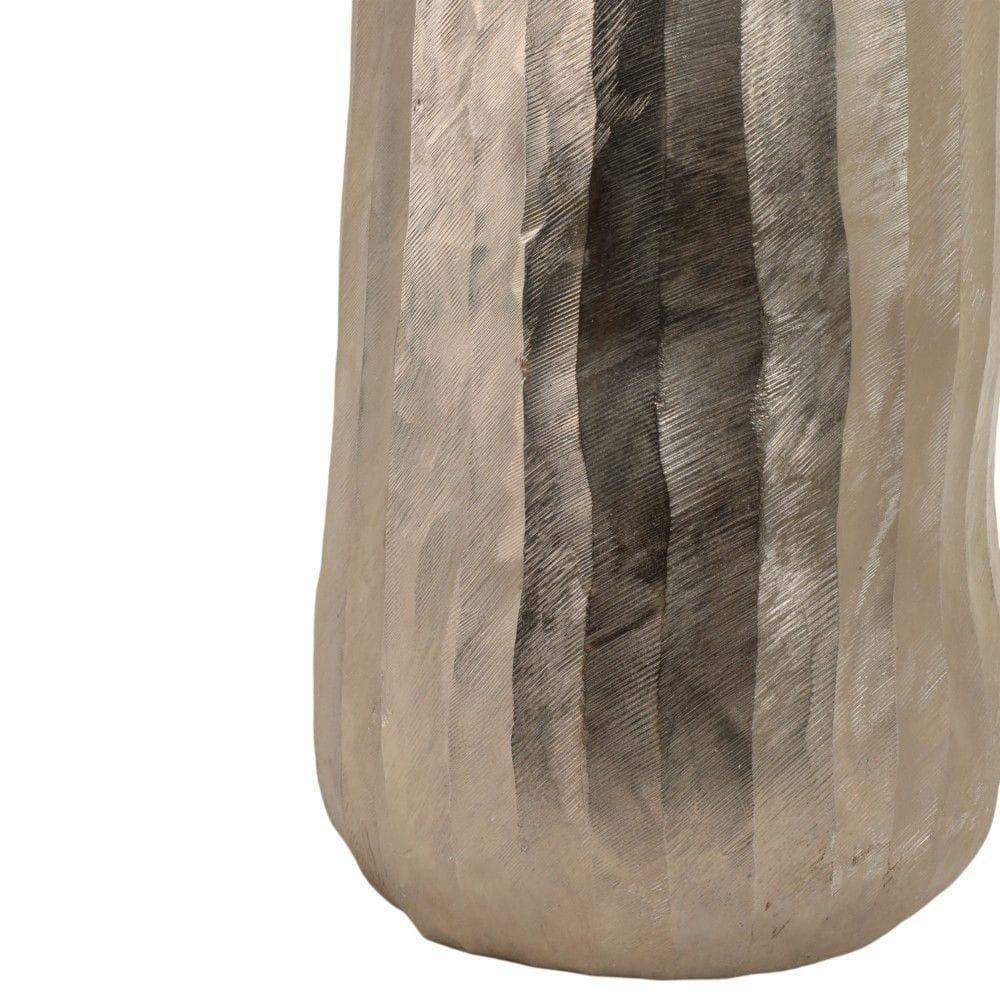 Sagebrook Home 58" Rounded Etched Metal Floor Vase, Silver | Perigold