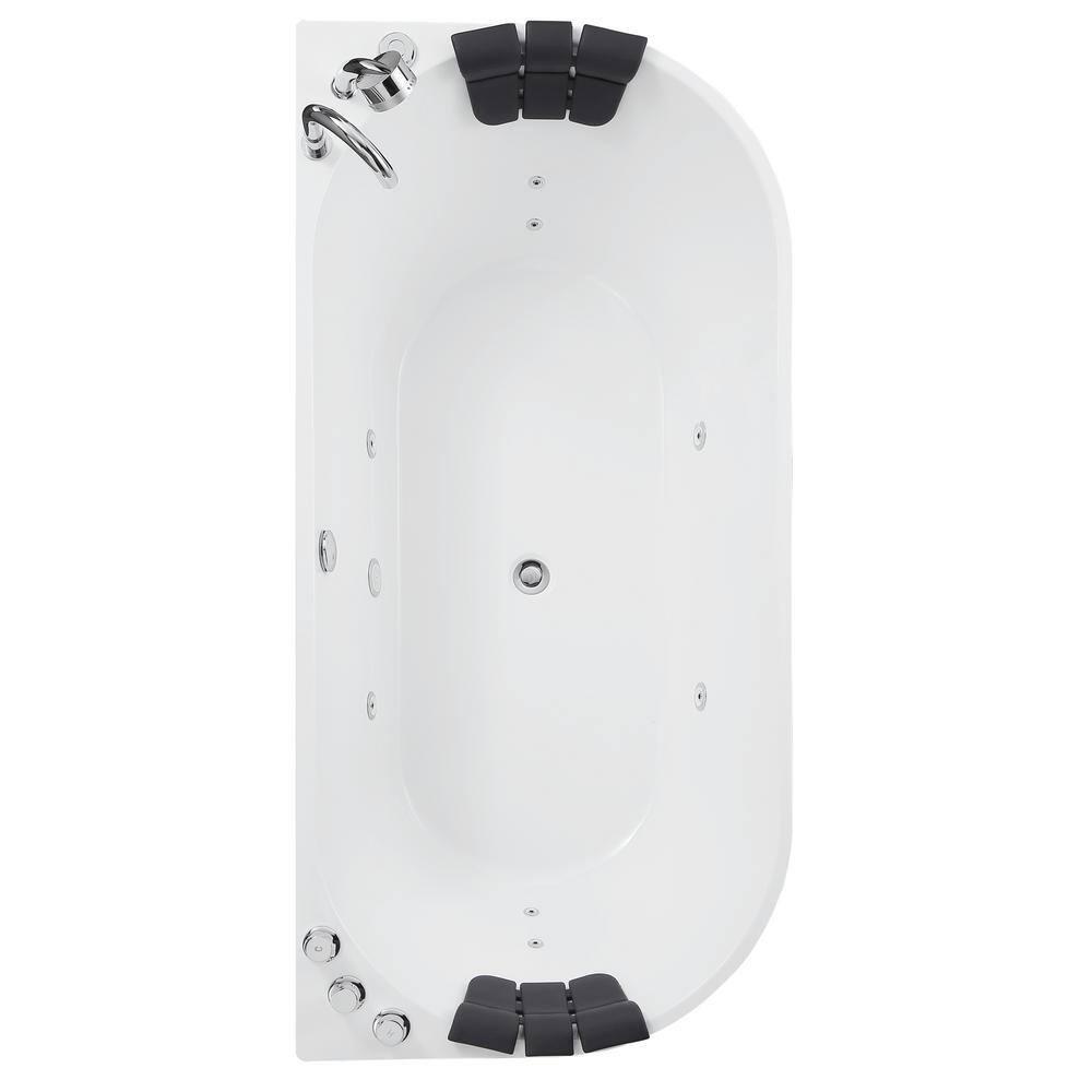 67'' x 33.5'' Freestanding Whirlpool Plastic / Acrylic Bathtub with Faucet