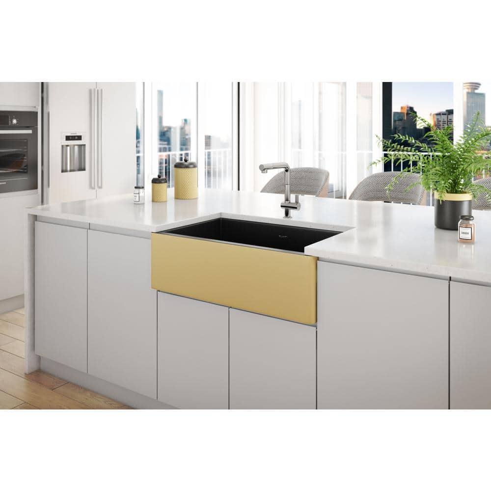 Ruvati 30-inch Fireclay Modern Farmhouse Kitchen Sink Single Bowl