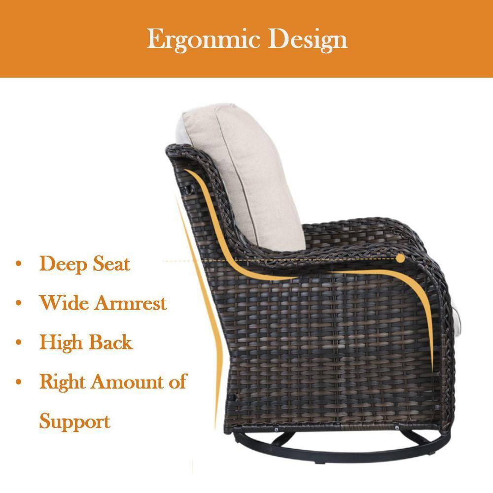 Carolina Outdoor Wicker Swivel Glide Chair with Cushions