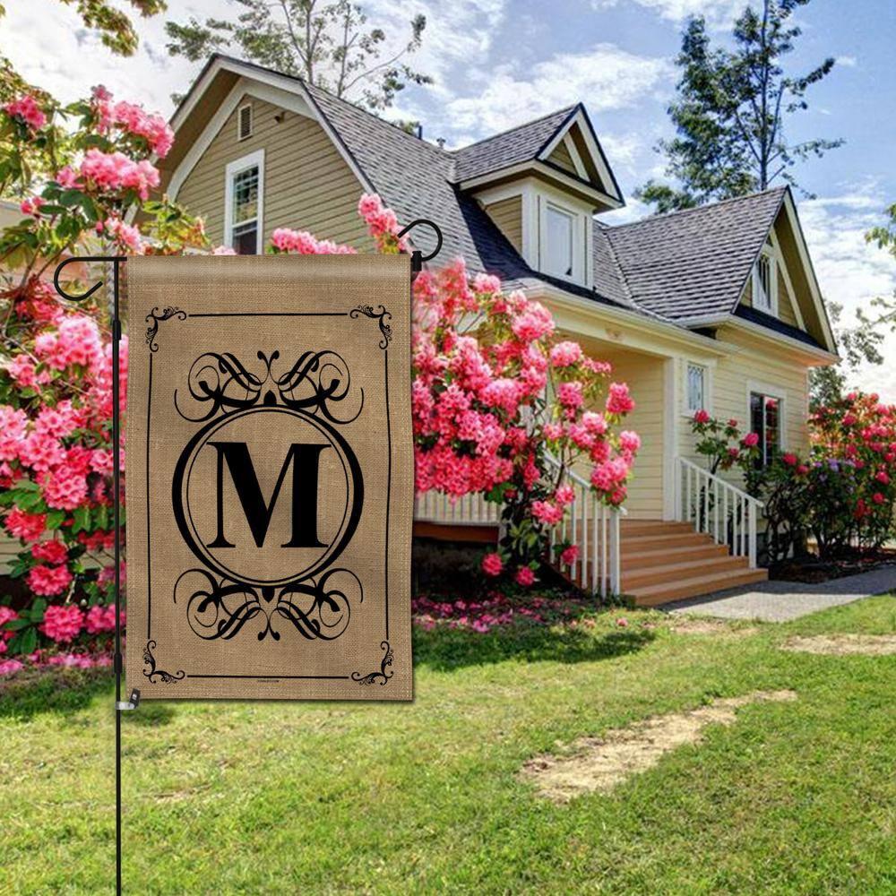ANLEY 12.5 in x 18 in Classic Monogram Letter P Garden Flag, Family Last Name Initial Yard Flags