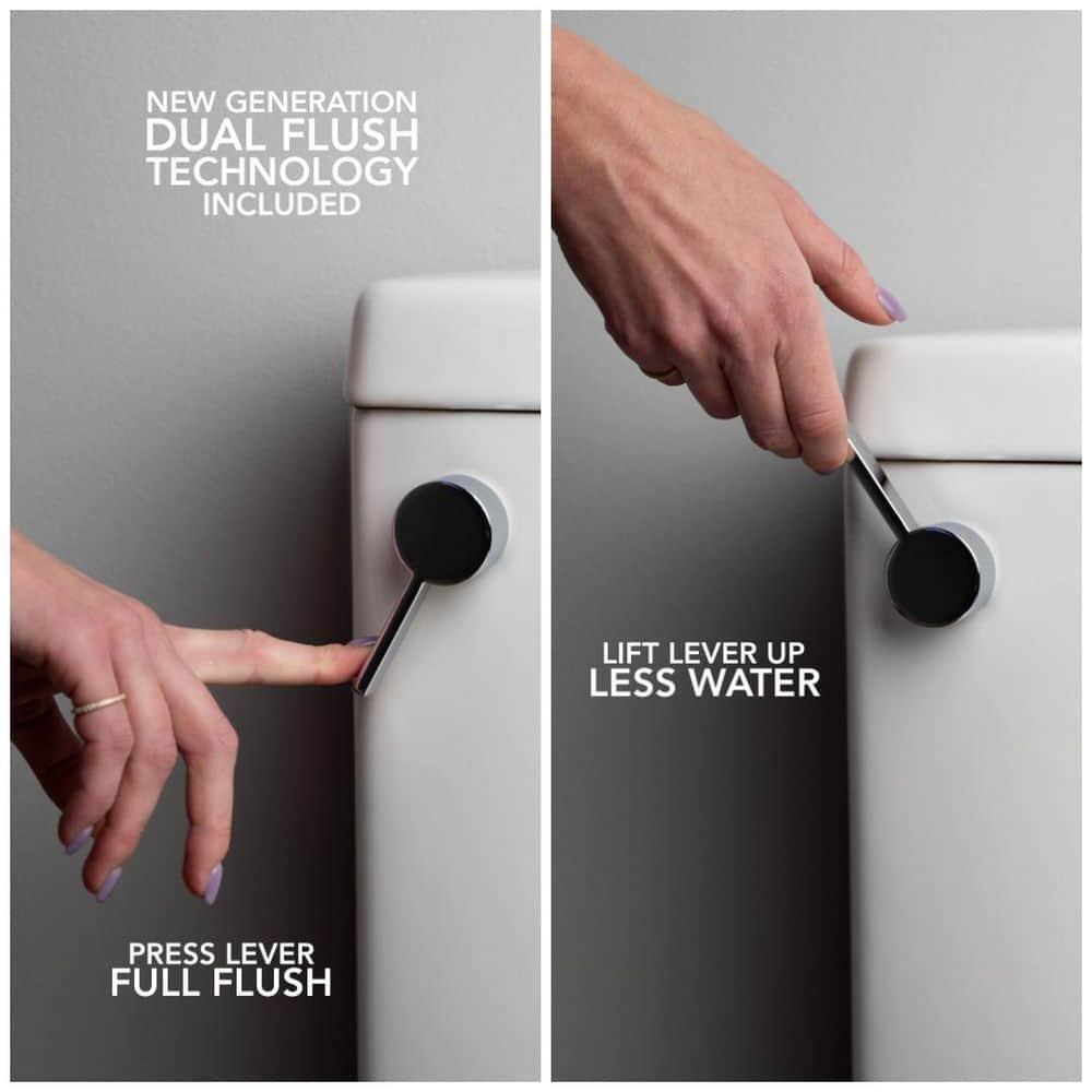 2-Piece 1.28/.09 GPF Dual Flush Elongated 20 in. Extra Tall Toilet in White, Seat Included