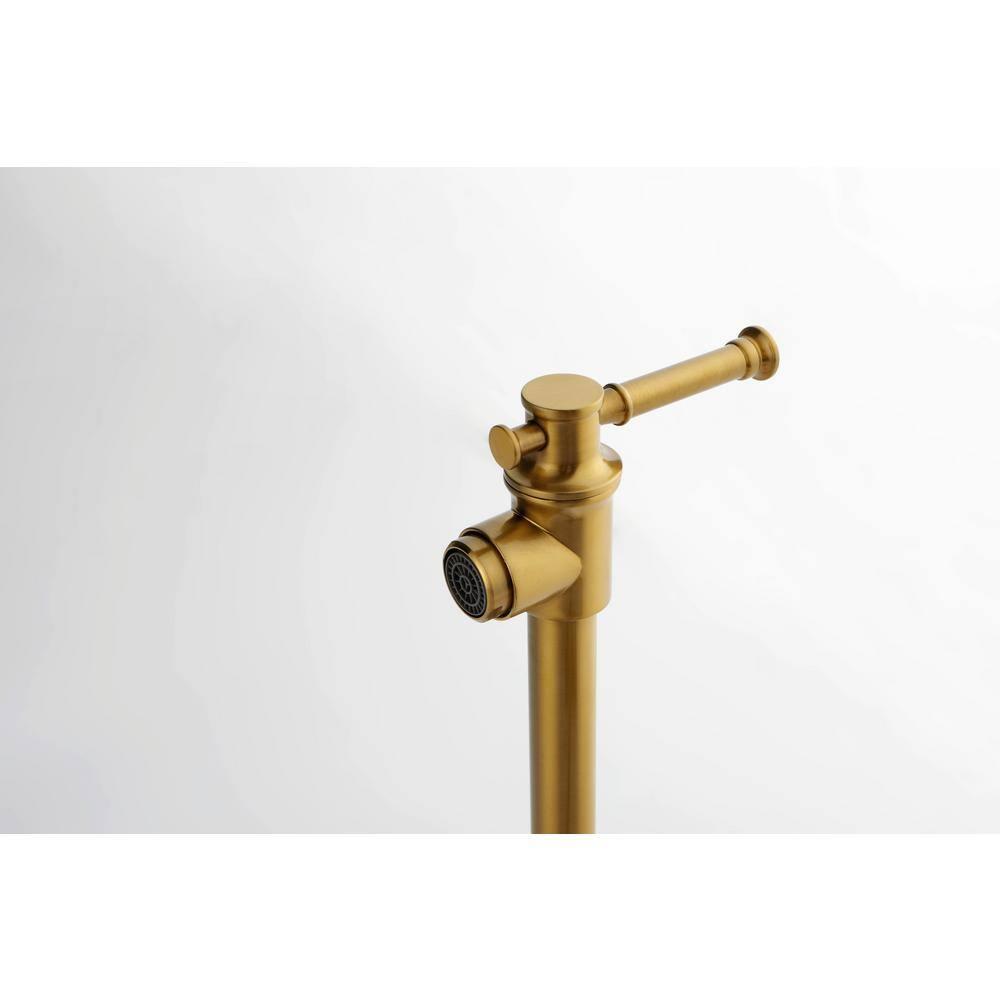 Brushed Gold Brass Wall-Mount Pot Filler Faucet with Swing Arm