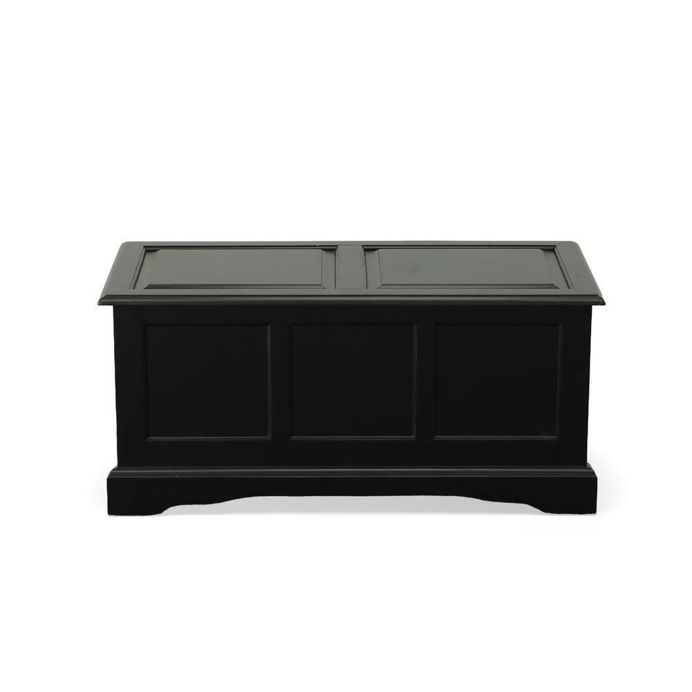 Carolina Living Hayden Blanket Chest Antique Black: Coffee Table, Linen Storage, Wood Frame