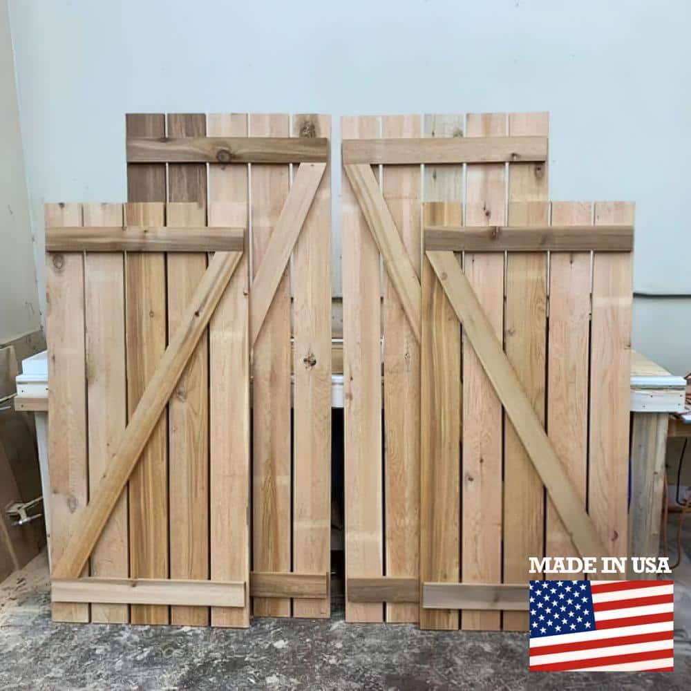 Ekena Millwork TimberCraft 5 3/8" Boards Joined Board-n-Batten Shutters w/Z-Bar, Western Red Cedar (Per Pair) (Set of 2)