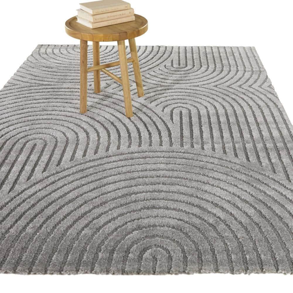 7'10"x10' Caserio Mid-Century Modern Abstract Rug Gray - Balta Rugs: Fade & Stain-Resistant, Pet Friendly, OEKO-TEX Certified
