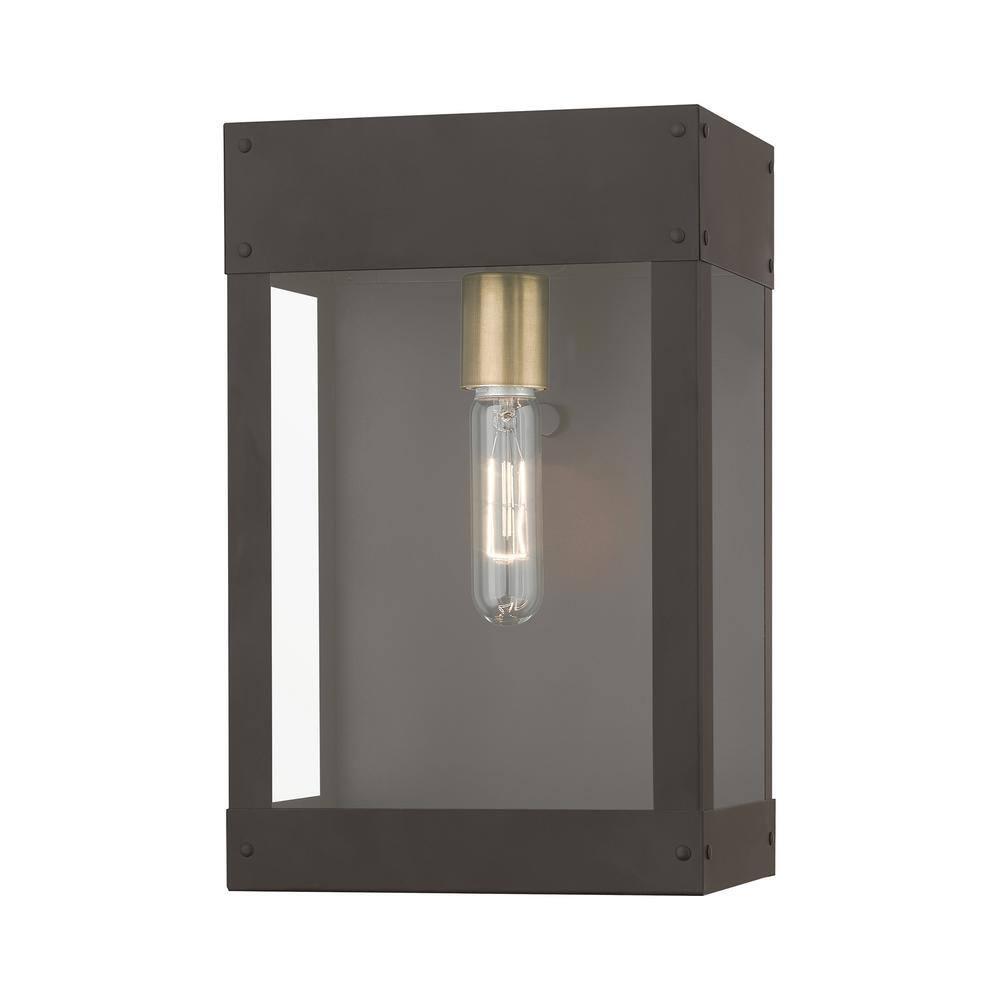 Livex Lighting Barrett 1 - Light Wall Light in  Bronze/Antique Brass