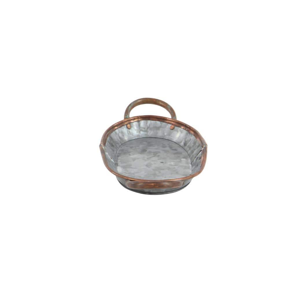 DecMode 14", 22", 28"W Gray Metal Galvanized Tray, 3-Pieces