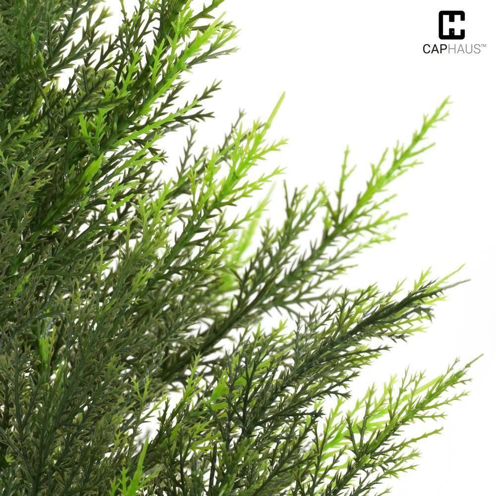 CAPHAUS 3 FT Artificial Cedar Tree Set of 2, 36 Inch Fake Boxwood Topiary w/Dried Moss, Natural Faux Plants for Outside Planter, UV Resistant, Artificial Tree Indoor, Outdoor Patio Décor